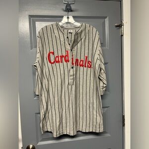 St. Louis Cardinals promotional Fabick 100 years service striped jersey AS IS XL